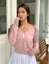 Creamy V-neck cardigan