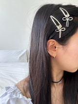 Kira kira ribbon hair pin (2color)