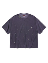 PIERCING PIGMENT CROSS T-SHIRT - [DARK PURPLE]