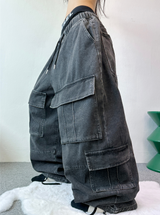 FRONT CARGO BALLOON DENIM PANTS💙🖤 - 2 COLORS