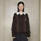 GNT037 Uniform Rugby Collar Knit (BROWN)