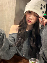 Unique Button Point Beanie (2color)