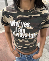 Always late Crop T-shirt (CAMO)
