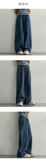 [Short, basic, long] [S-2XL] [Summer long pants!] Jerome One Tuck Summer Wide Denim Pants (4 colors)