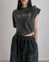 カッティングビンテージピグメント半袖Tシャツ