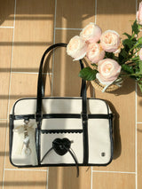クラシックリボンスクールバッグ_canvas black