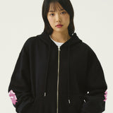 [UNISEX]エルボーリボンフーディージップアップ