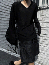 ノンフェードバミューダスナップデニムパンツ
