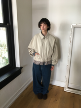 Petit check frill blouson (2color)