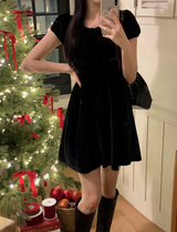 [SHOPPERMADE] Velvet Puff Mini Dress