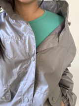 glossy wind jumper (silver)