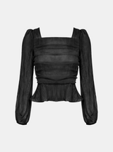 Muse Shirring Square Neck Blouse
