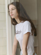 ヴィンテージ クラック ロゴTシャツ ホワイト