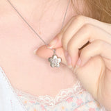flower locket necklace silver