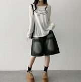 アリングレタリングショルダー長袖Tシャツ