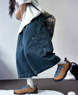 HIP PATCH RIVET PIGMENT DENIM BERMUDA 🫐🍪🖤3COLOR