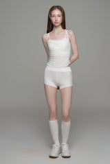 Basic layer athletic shorts, White
