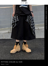 Lever Check Layered Bermuda Pants