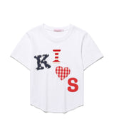 Messy Kiss Logo App Tee White(red) (KIB6MFT504B)