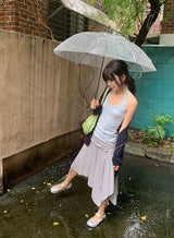 Woots Stripe Folding Layered Midi Skirt