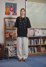 ディノステッチ刺繍半袖Tシャツ