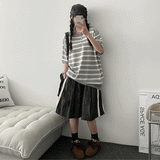 Lyudy サマーストライプ半袖ニット