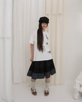 TEA CUP CROCHET T-SHIRT / WHITE