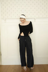  Side line track pants (navy)