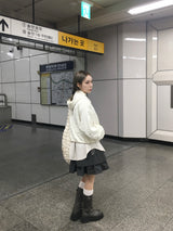 ミニザンフラワーエンボスクロップパーカー（6c）