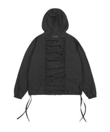 RIBBON SHIRRING WINDBREAKER (CHARCOAL)_F24ZA959
