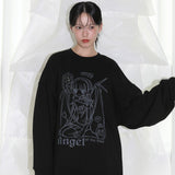 Angel of Rose Sweatshirt - BLACK