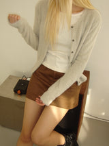 Suede pocket mini skirt (2colors)