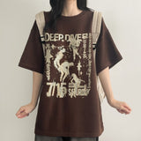 イヴプリントニットショートスリーブTシャツ