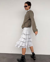PEONY SKIRT IN W/MELANGE