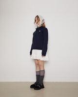 Frill 8 button pk shirt / navy