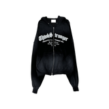 dirty two-way open hoodie