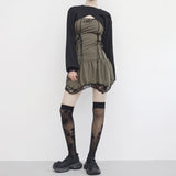 fuzzy corset lace dress