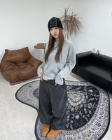 Tove Waffle Henley Neck Long Sleeve Tee