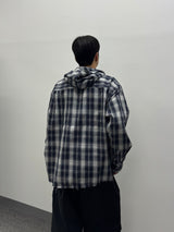 vely gingham hooded shirt
