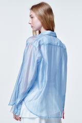 See through shirts Blue