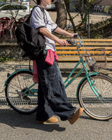 レースバックルワイドカーゴデニム