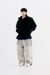 BIG CARGO SUPER WIDE VENTILATION PANTS - KHAKI BEIGE/BLACK