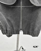 6X Pigment hooded zip-up (Washing Vintage Grey)