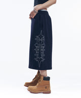 Stud Needle Walk Bermuda Sweat Pants - Navy