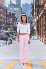 Sweetie Lace Trim 3/4 Sleeve Tee (White)