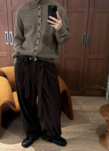 [F/W] Highneck button crop knit cardigan(3color)