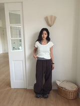 Peach Back Pocket String Pants (3 Colors)