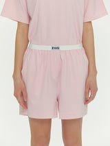 (Unisex) エッセンシャルストレッチフィットハーフスリーブパジャマセット　ピンク