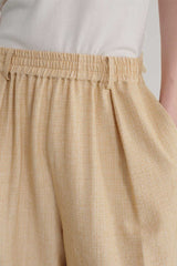 Pleated Check Capri Pants