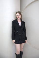 Two way Belt Jacket Black